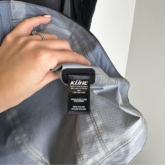 KUHL Jetstream Trench Coat Black Grey Colorblock Hooded Full Zip Size XS Women's - Picture 12 of 15